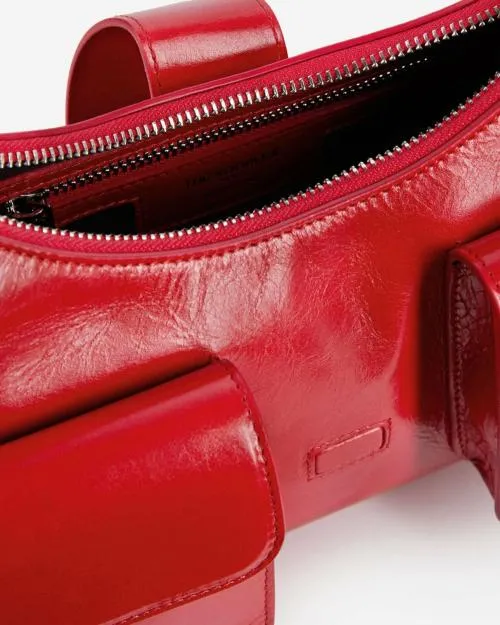 Women Shoulder Bags The Kooples Red Vintage Treatment Leather Amelia Bag Red