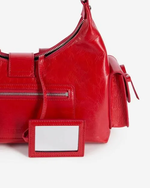 Women Shoulder Bags The Kooples Red Vintage Treatment Leather Amelia Bag Red