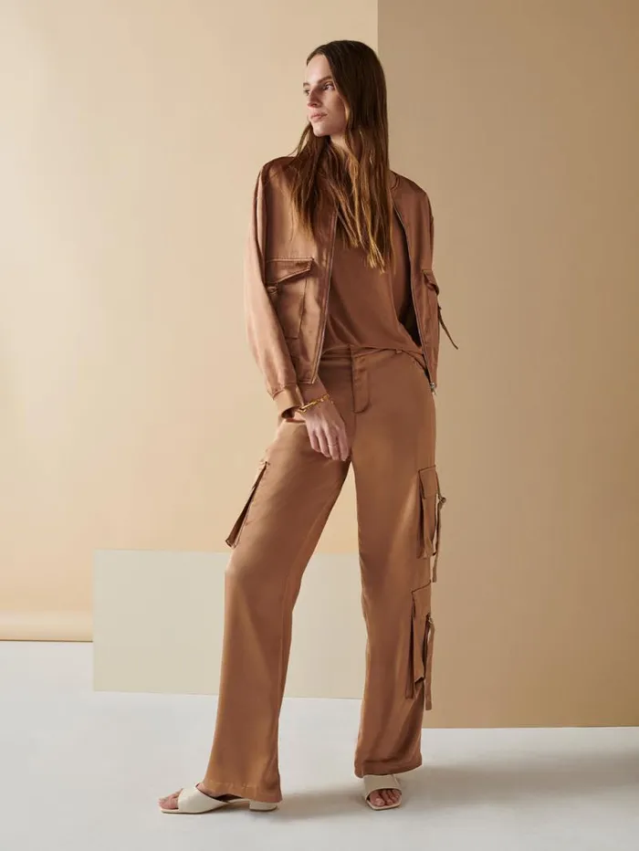 Women Silky Utility Bomber Jacket Mocha Mousse Sanctuary Clothing Jackets and Outerwear Women Silky Utility Bomber Jacket Mocha Mousse Sanctuary Clothing Jackets and Outerwear