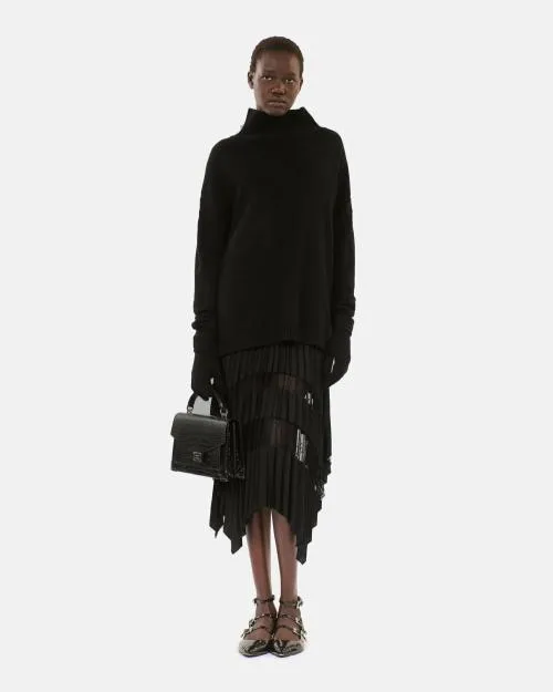 Women Skirts and Shorts The Kooples Long Black Pleated Skirt Black