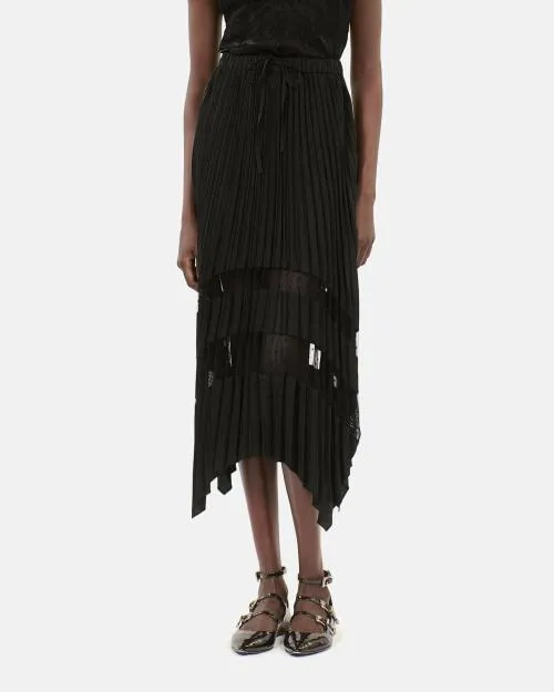 Women Skirts and Shorts The Kooples Long Black Pleated Skirt Black