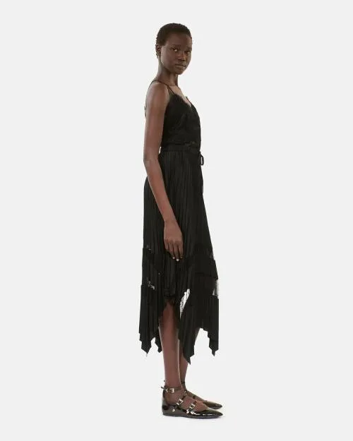 Women Skirts and Shorts The Kooples Long Black Pleated Skirt Black