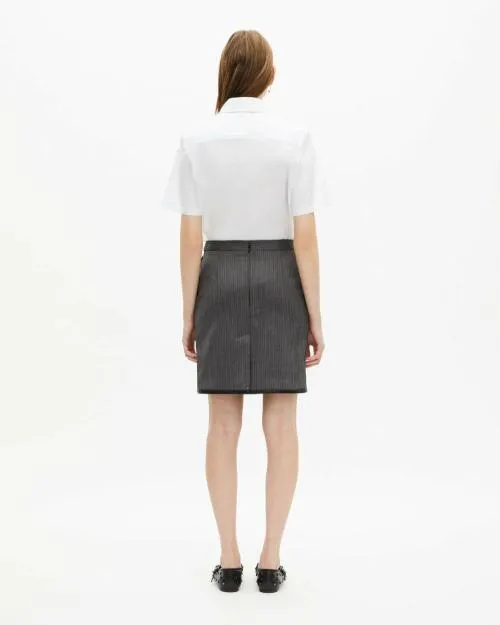 Women Skirts and Shorts The Kooples Short Striped Skirt Dark Grey