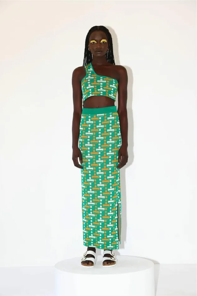 Women Skirts DODO BAR OR Layla Skirt Green Combo Women Skirts DODO BAR OR Layla Skirt Green Combo