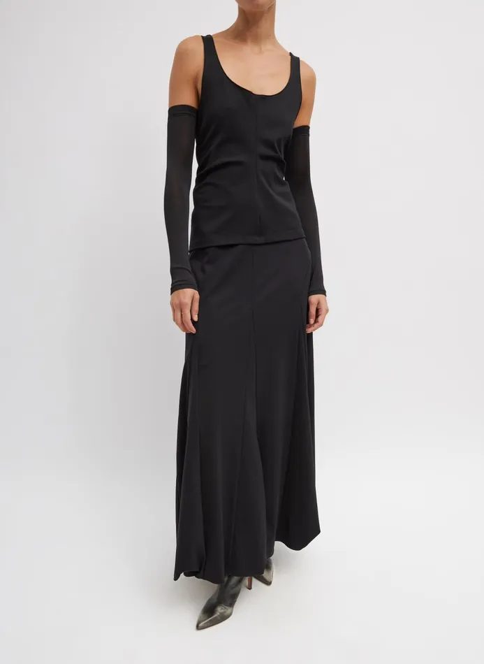 Women Skirts Tibi Compact Ultra Stretch Tucked Panel Maxi Skirt Black