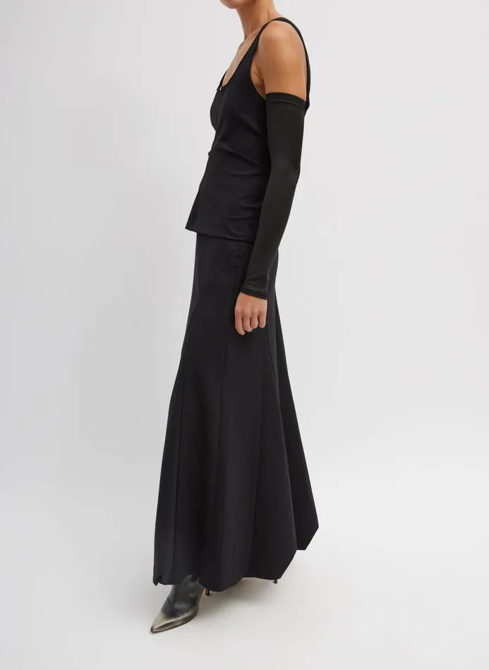Women Skirts Tibi Compact Ultra Stretch Tucked Panel Maxi Skirt Black