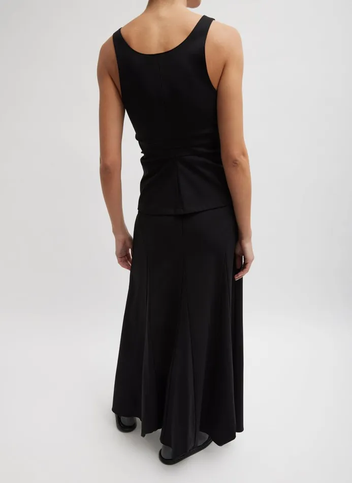Women Skirts Tibi Compact Ultra Stretch Tucked Panel Maxi Skirt Black