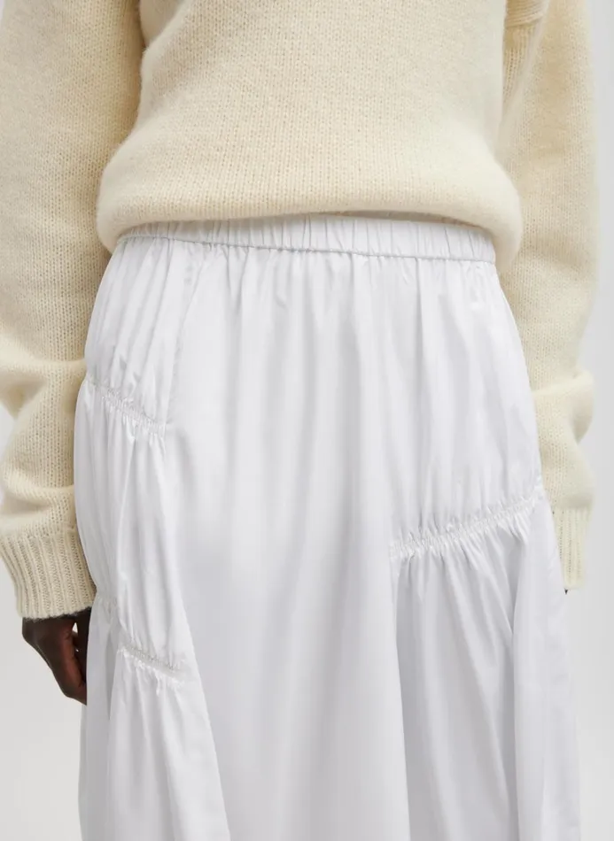Women Skirts Tibi Shirred Nylon Paneled Skirt White