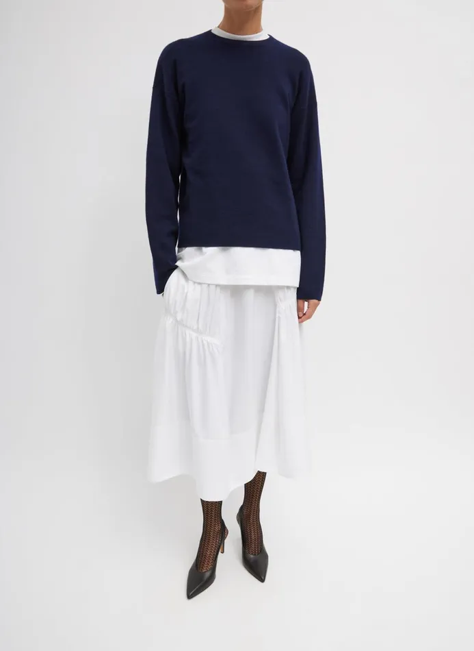 Women Skirts Tibi Shirred Nylon Paneled Skirt White