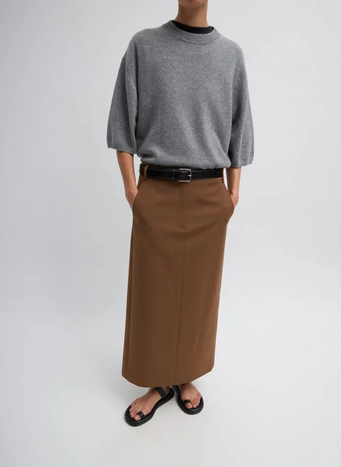Women Skirts Tibi Tropical Wool Maxi Trouser Skirt Toffee