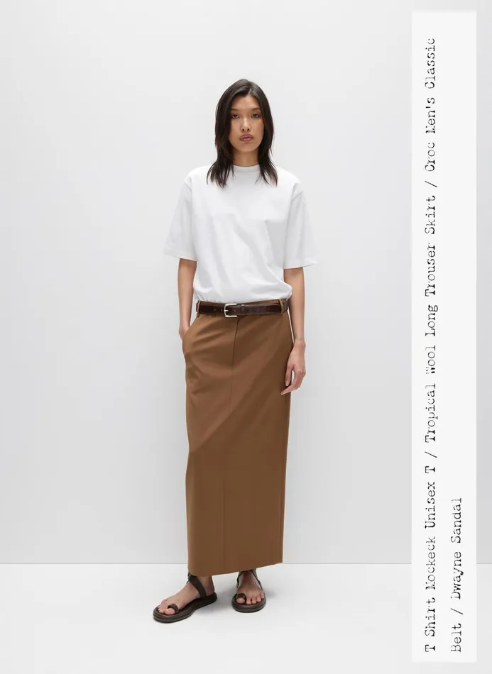 Women Skirts Tibi Tropical Wool Maxi Trouser Skirt Toffee