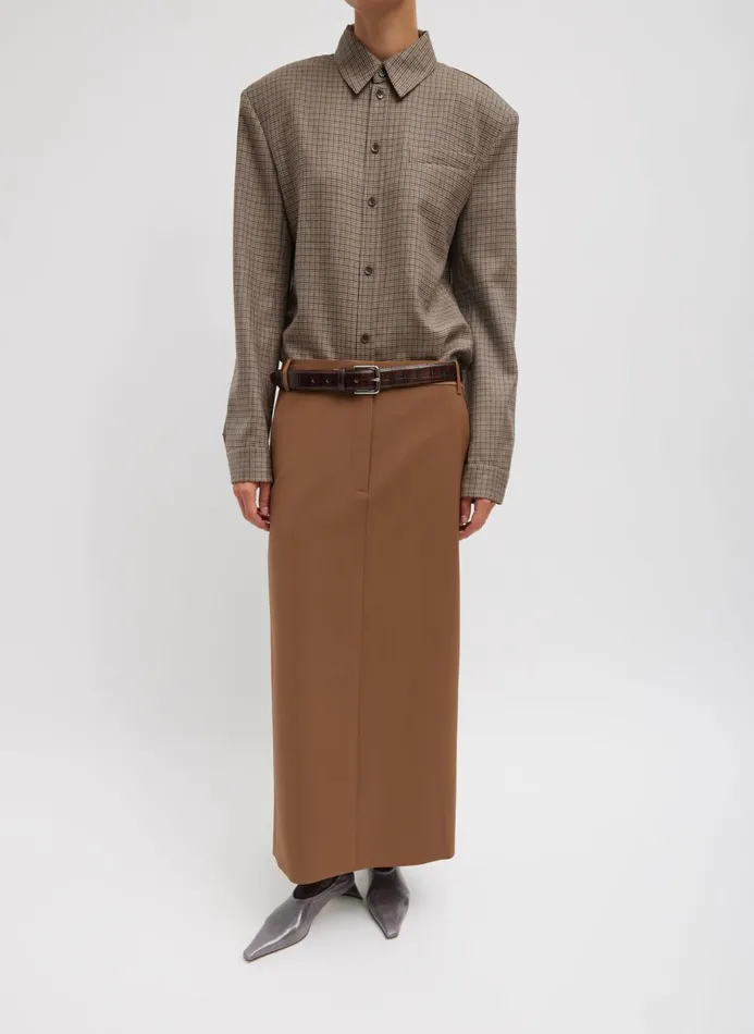 Women Skirts Tibi Tropical Wool Maxi Trouser Skirt Toffee