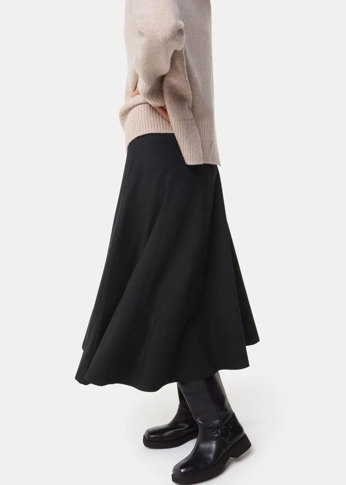 Women Skirts Whistles Black Ponte Full Skirt