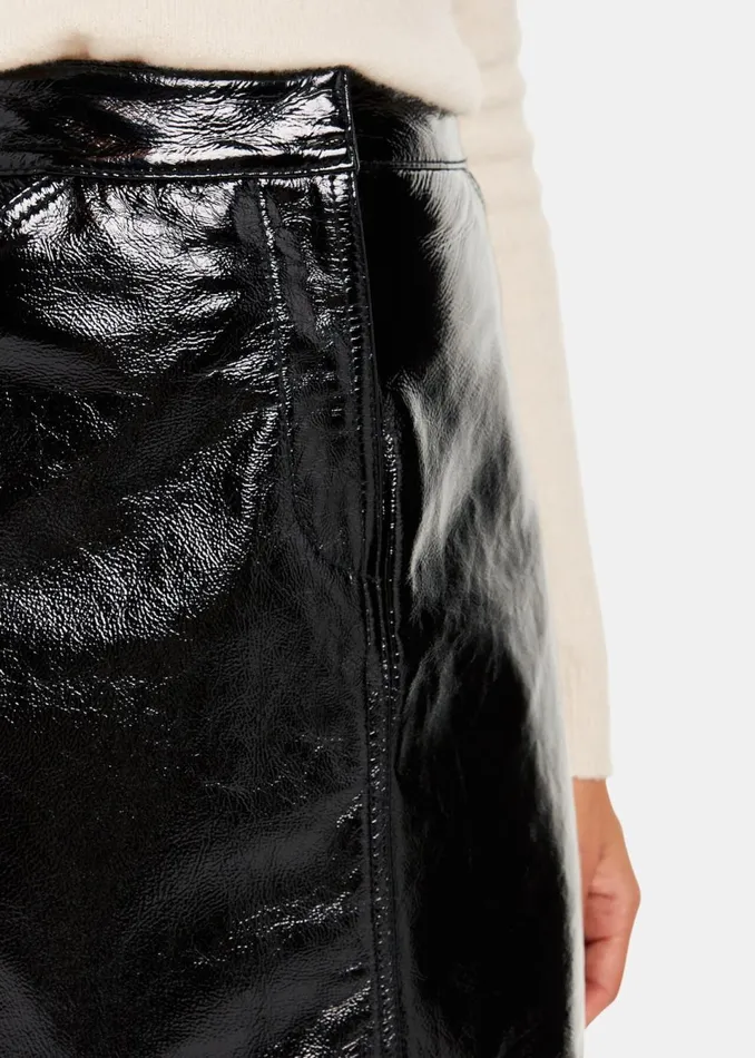 Women Skirts Whistles Black Rachel Patent Leather Skirt