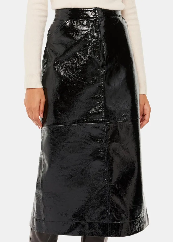 Women Skirts Whistles Black Rachel Patent Leather Skirt