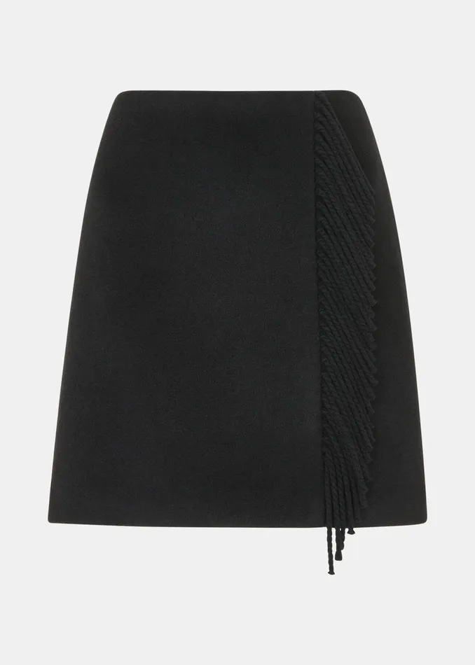 Women Skirts Whistles Black Sadie Wool Fringe Skirt