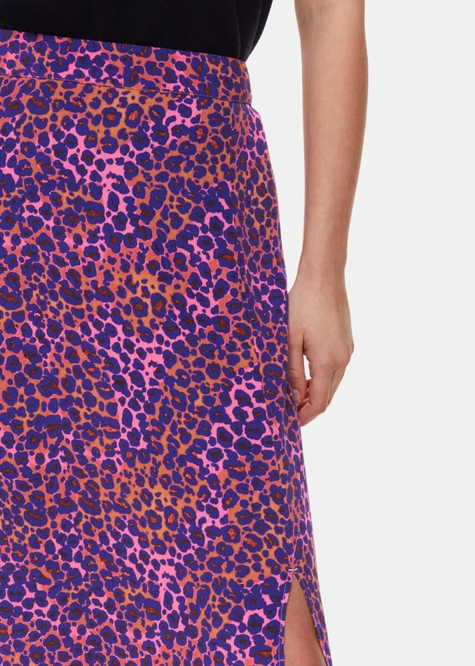 Women Skirts Whistles Pink Mottled Leopard Midi Skirt