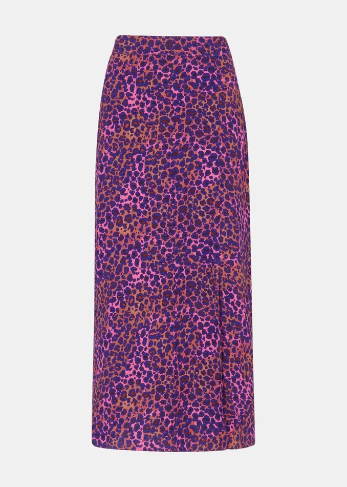 Women Skirts Whistles Pink Mottled Leopard Midi Skirt
