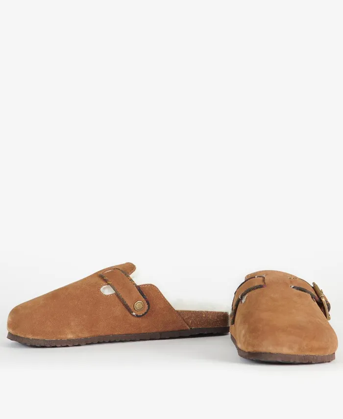 Women Slippers Barbour Nellie Mule Slippers Camel Suede Women Slippers Barbour Nellie Mule Slippers Camel Suede