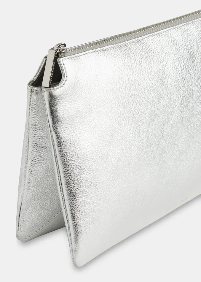 Women Small Bags and Clutches Whistles Silver Elita Double Pouch Clutch