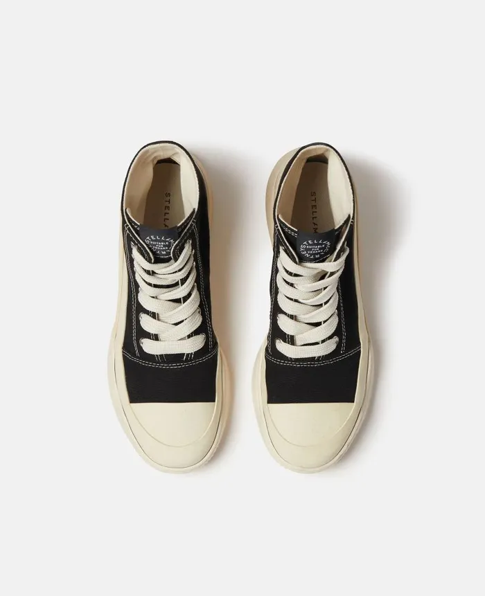 Women Sneakers Stella McCartney Loop Canvas HighTop Trainers Blackcream Women Sneakers Stella McCartney Loop Canvas HighTop Trainers Blackcream