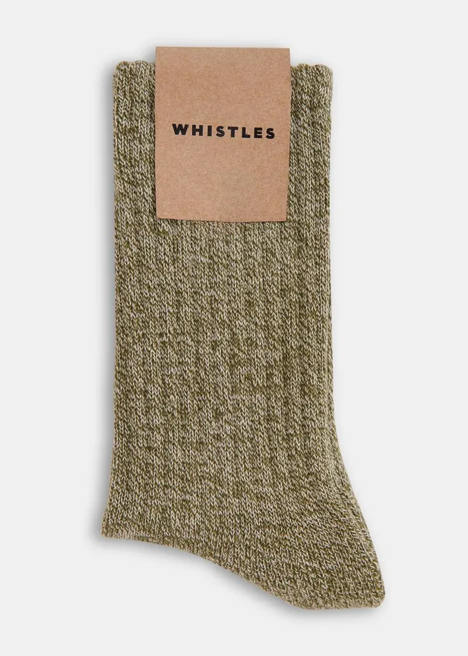 Women Socks and Tights Whistles Green Chunky Marl Socks