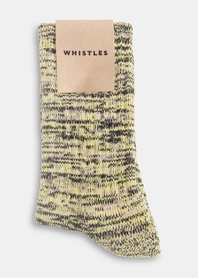 Women Socks and Tights Whistles Yellow Chunky Marl Socks