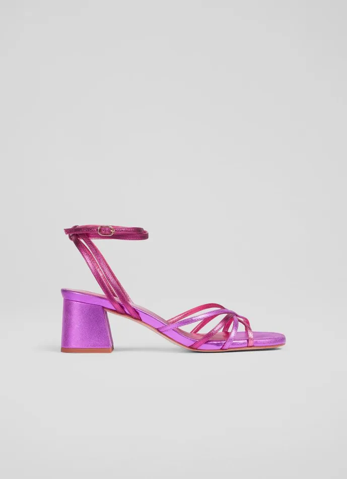 Women Starlet Pink And Purple Metallic Strappy Sandals Fuchsia LKBennett Sandals Women Starlet Pink And Purple Metallic Strappy Sandals Fuchsia LKBennett Sandals