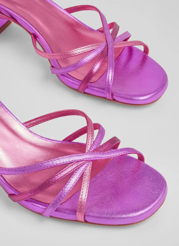 Women Starlet Pink And Purple Metallic Strappy Sandals Fuchsia LKBennett Sandals Women Starlet Pink And Purple Metallic Strappy Sandals Fuchsia LKBennett Sandals