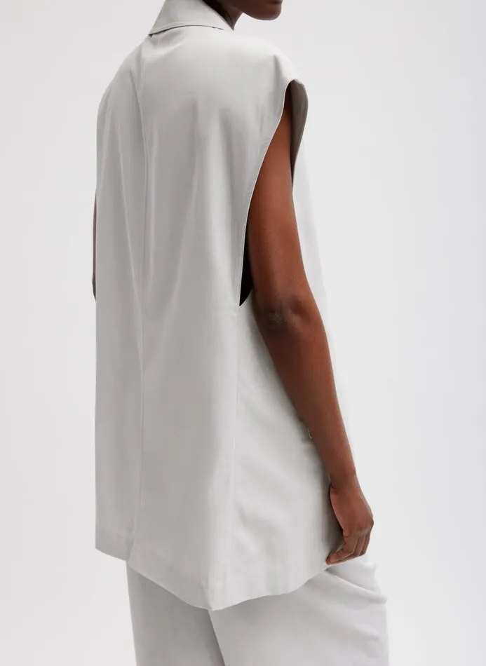 Women Suits Tibi Drapey Suiting Oversized Double Breasted Vest Stone
