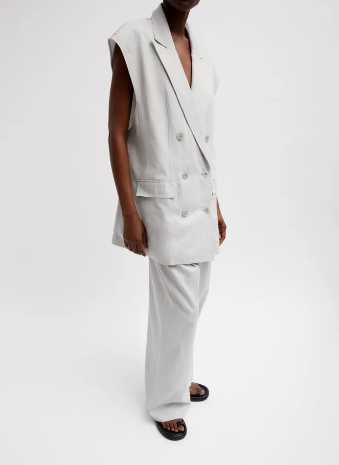 Women Suits Tibi Drapey Suiting Oversized Double Breasted Vest Stone