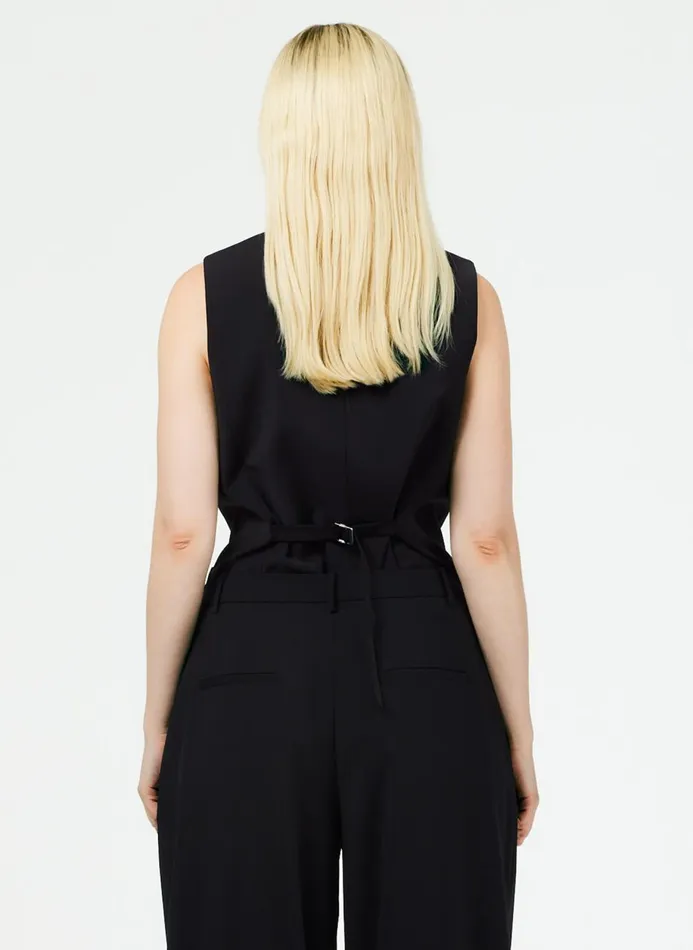 Women Suits Tibi Tropical Wool Vest Black