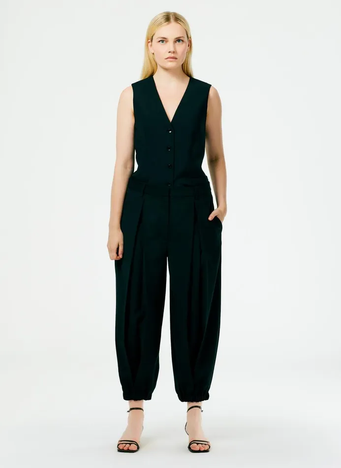Women Suits Tibi Tropical Wool Vest Black