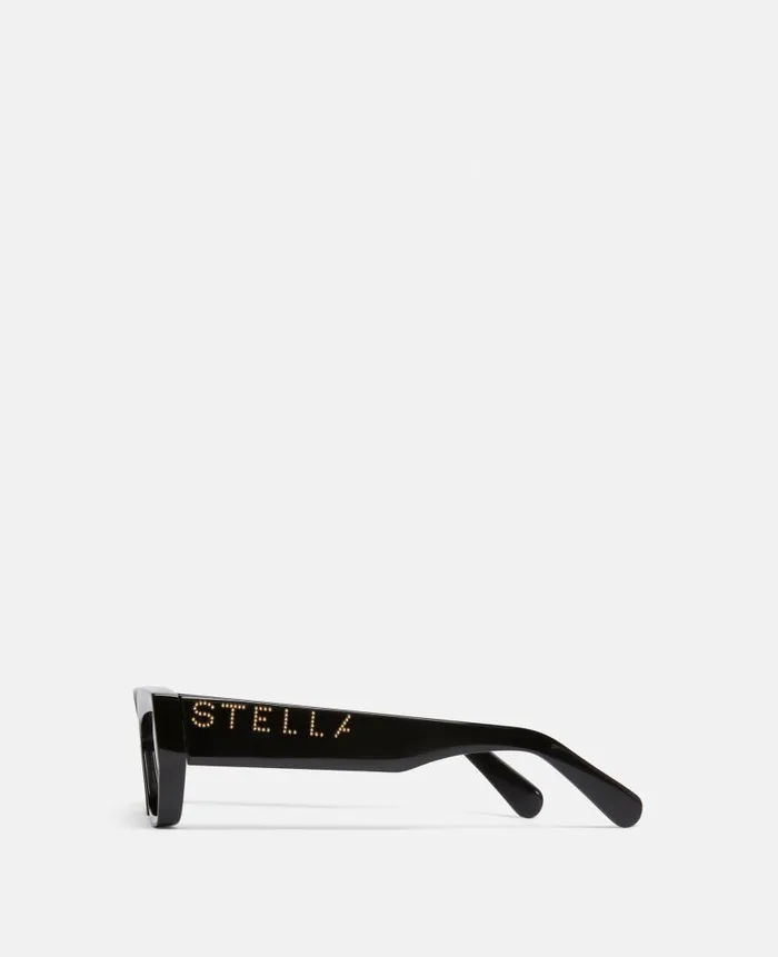 Women Sunglasses Stella McCartney Logo CatEye Sunglasses Shiny Black