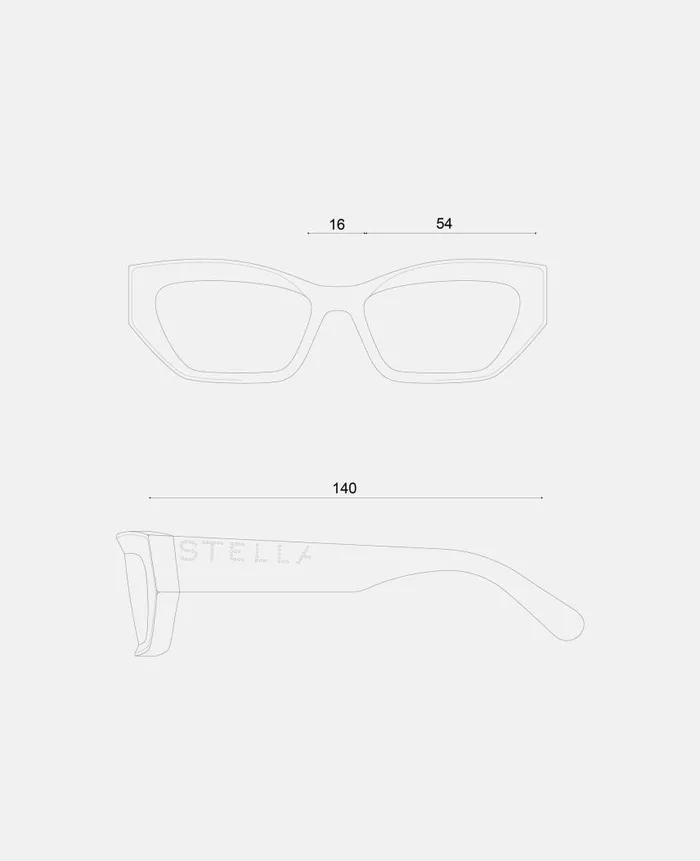 Women Sunglasses Stella McCartney Logo CatEye Sunglasses Shiny Black