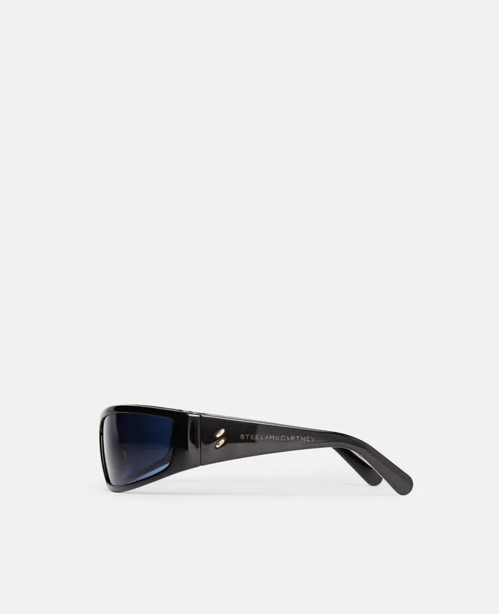 Women Sunglasses Stella McCartney Rectangular Sunglasses Shiny Black