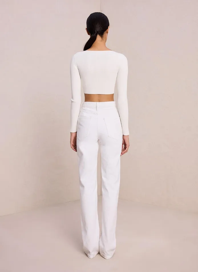 Women Sweaters ALC Hallie Ii Rib Knit Cardigan Off White