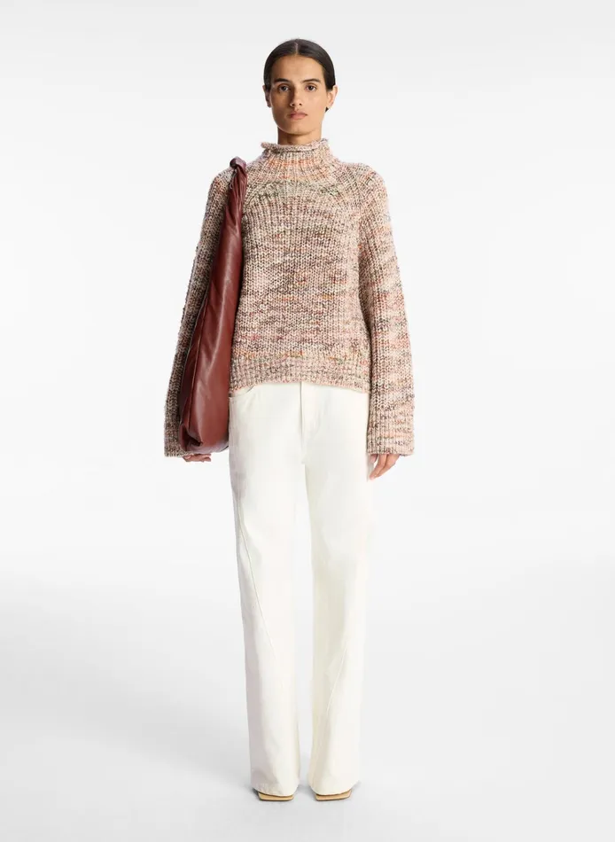 Women Sweaters ALC Liv Marled Wool Sweater Sirocco Rose Marl