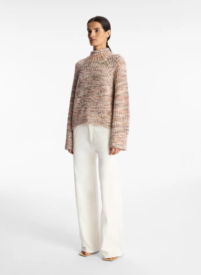 Women Sweaters ALC Liv Marled Wool Sweater Sirocco Rose Marl