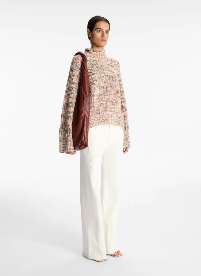 Women Sweaters ALC Liv Marled Wool Sweater Sirocco Rose Marl