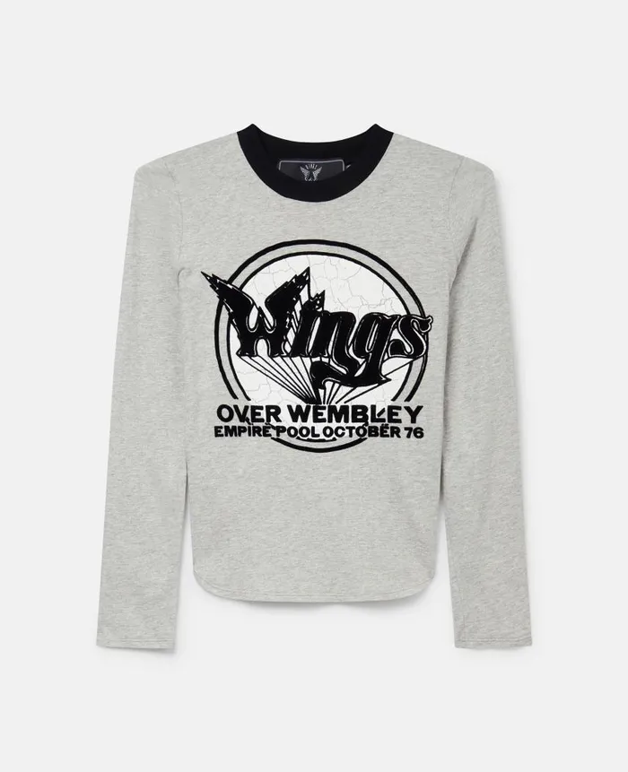 Women Sweatshirts And TShirts Stella McCartney Wings Graphic LongSleeved Cotton Top Light Grey Melange Women Sweatshirts And TShirts Stella McCartney Wings Graphic LongSleeved Cotton Top Light Grey Melange