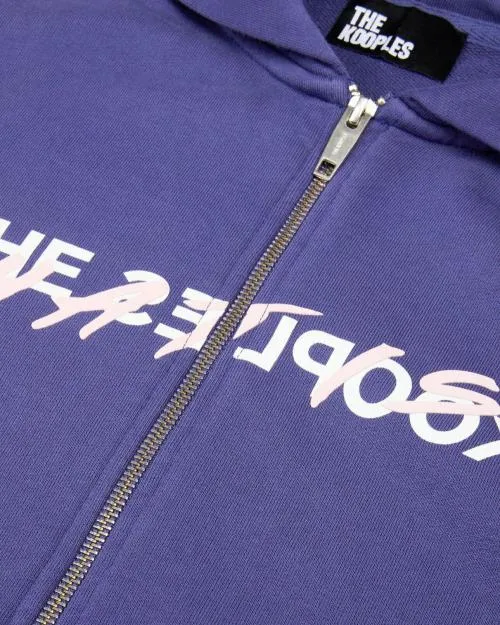 Women Sweatshirts The Kooples Purple What Is Hooded Sweatshirt Blue Atlantique