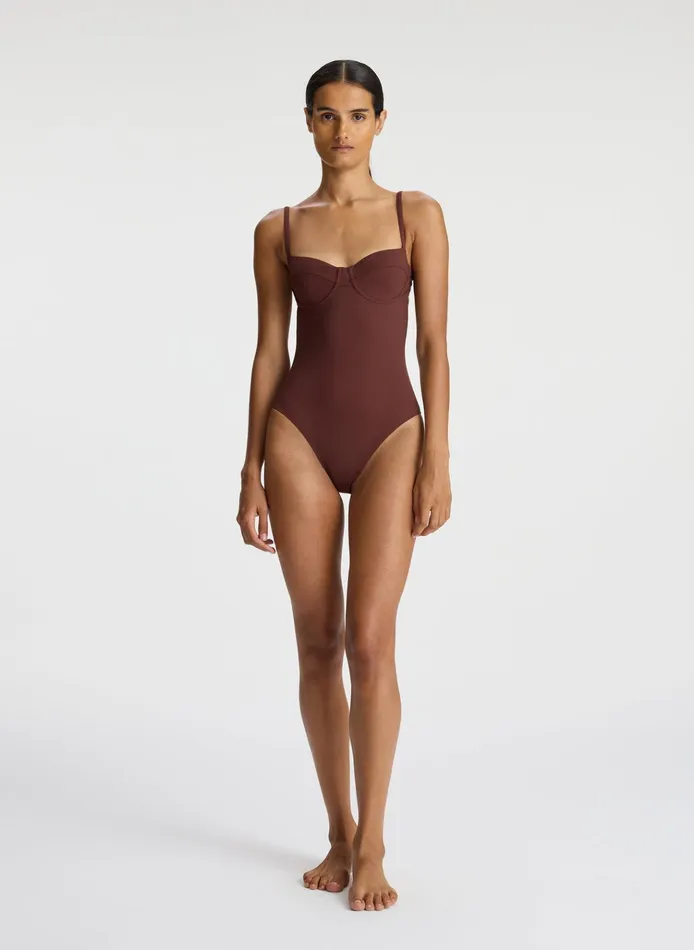 Women Swim ALC Dylan Swimsuit Carob