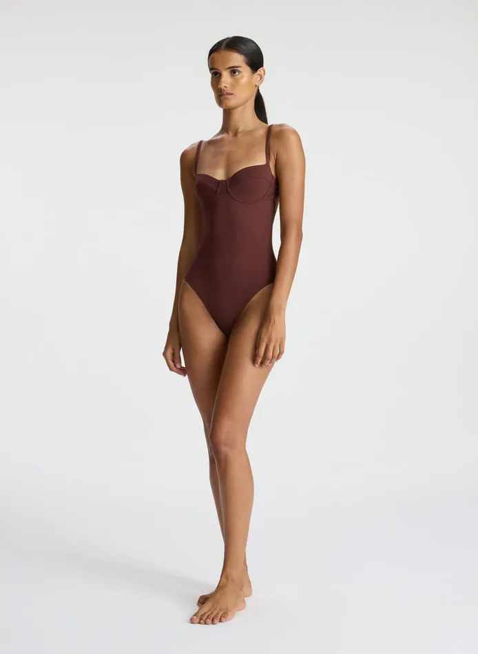 Women Swim ALC Dylan Swimsuit Carob