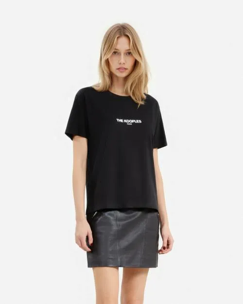 Women Tshirts The Kooples Black Logo TShirt Black
