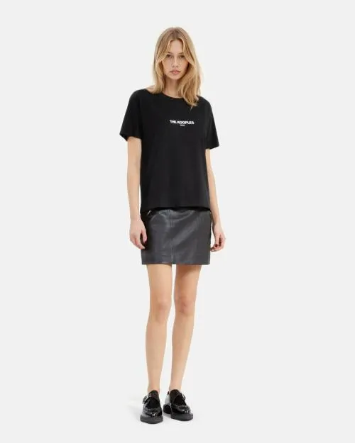 Women Tshirts The Kooples Black Logo TShirt Black