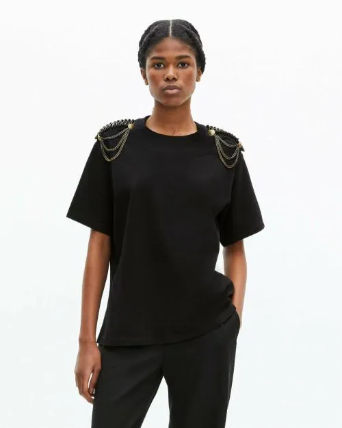 Women Tshirts The Kooples Black TShirt Black Washed