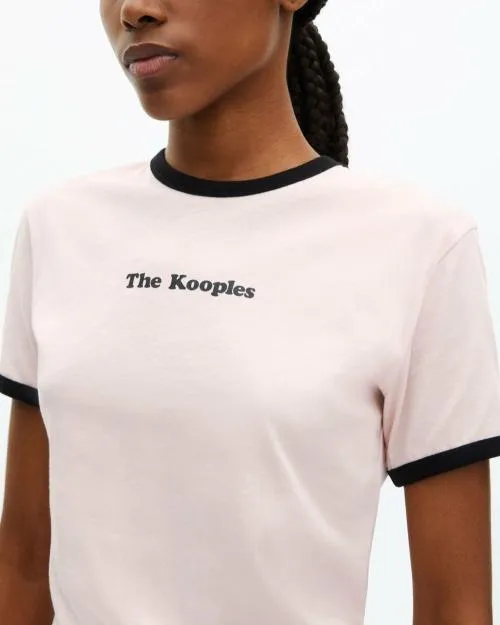 Women Tshirts The Kooples Pale Pink Screen Print TShirt Lila