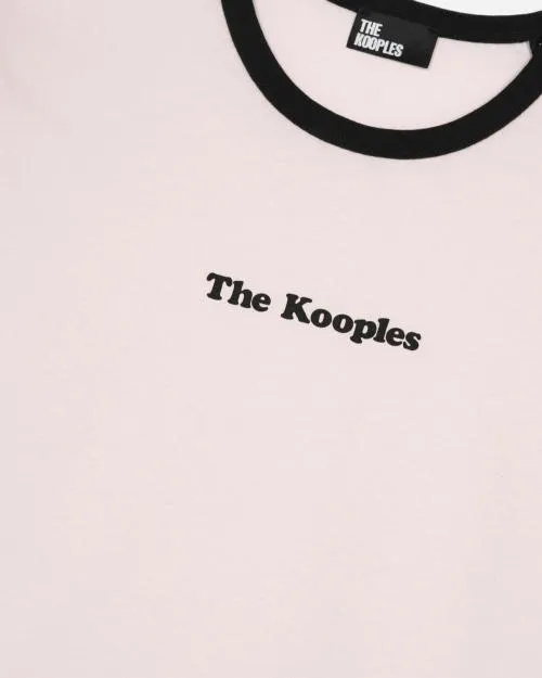 Women Tshirts The Kooples Pale Pink Screen Print TShirt Lila