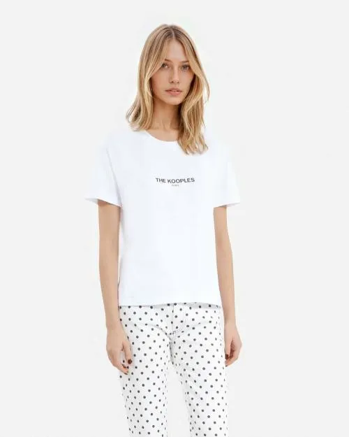 Women Tshirts The Kooples White Logo TShirt White